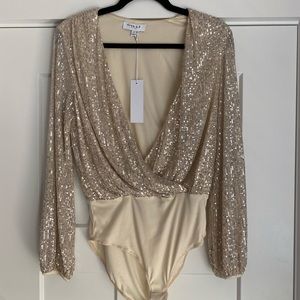 Gilli Sparkling Gold Sequin Bodysuit